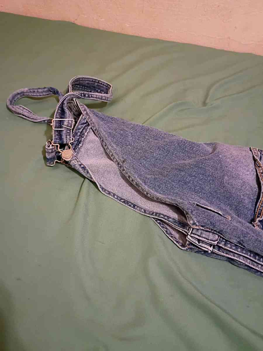 Celebrity Pink Denim Overalls Womens XL  Blue Distressed - Corcoran, California - FleaMarketBay