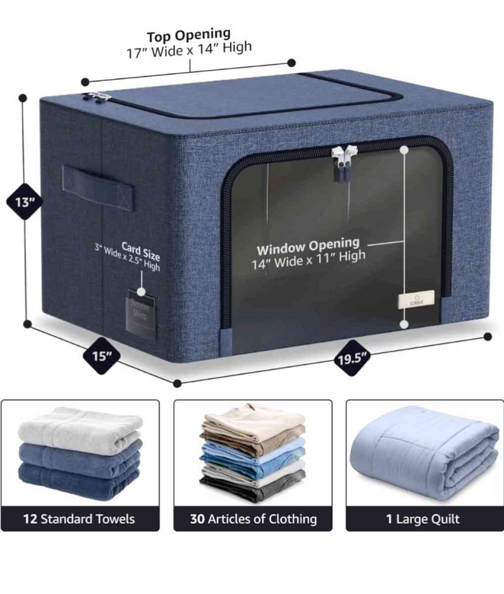 Stackable Storage Bins with metal frames set of 4 - Irving, Texas - FleaMarketBay