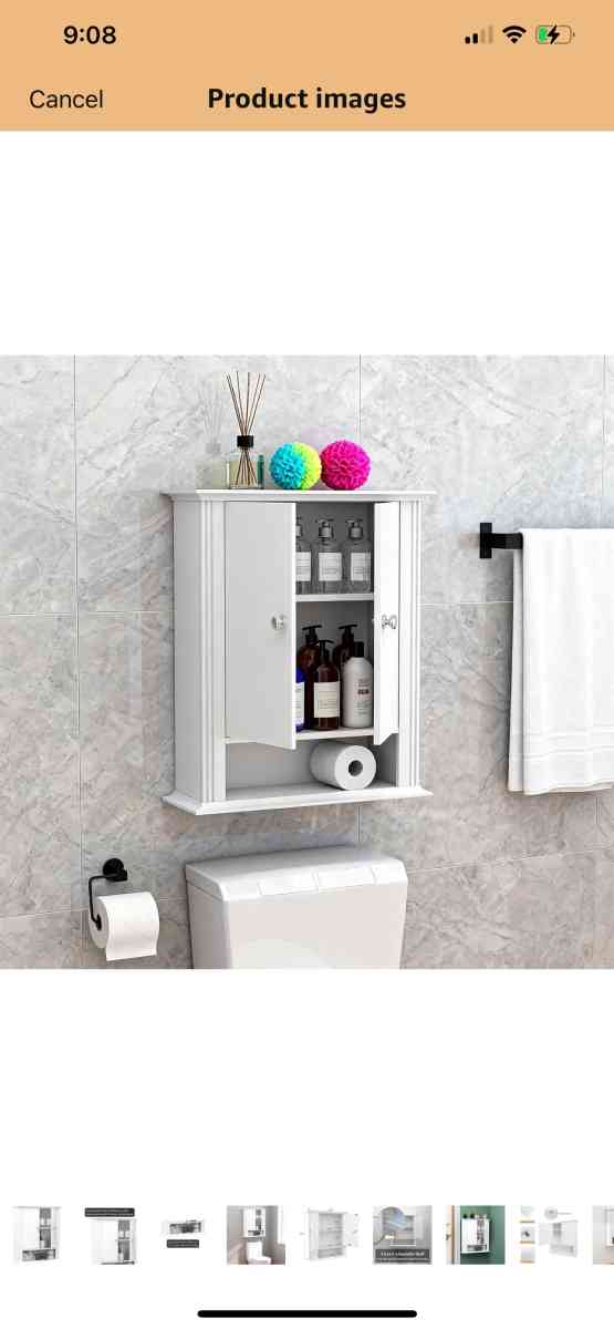 White Bathroom Wall Cabinet Over the Toilet Storage Cabinet - Cherry Hill, New Jersey - FleaMarketBay