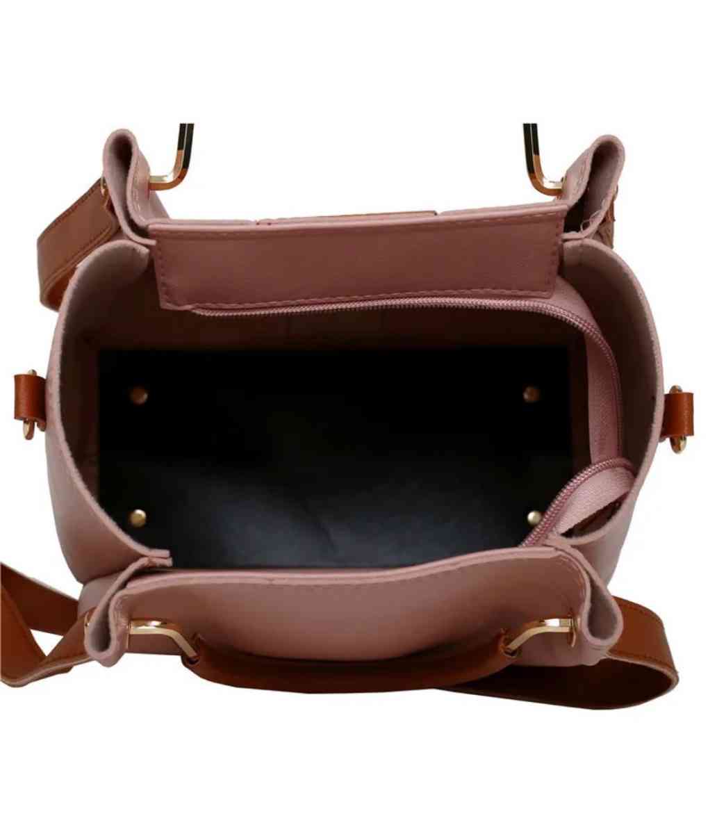 Pink leather handbag set with wallet and card holder luxuryb - Worcester, Massachusetts - FleaMarketBay