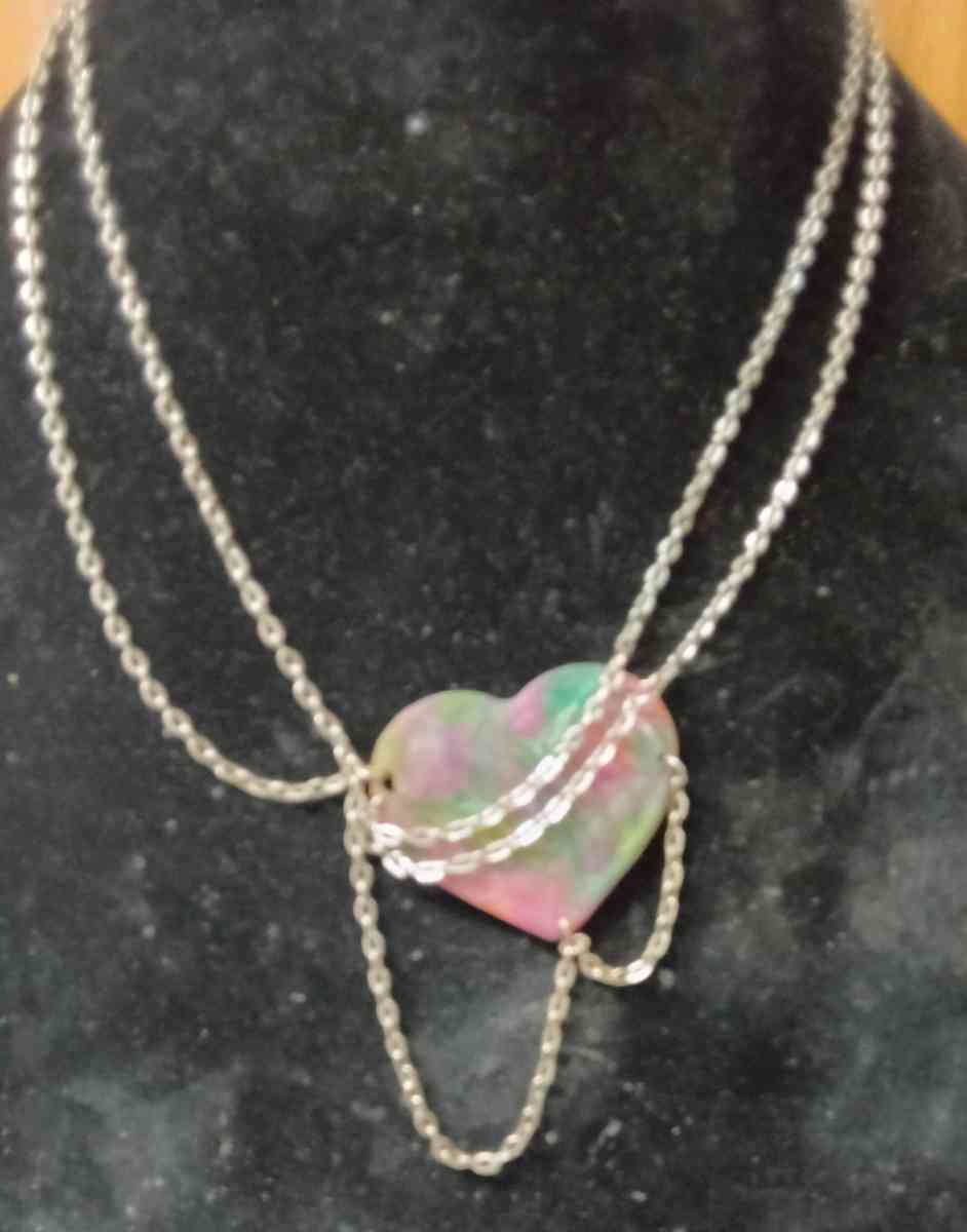 multicolored resin heart with multiple chains - Lufkin, Texas