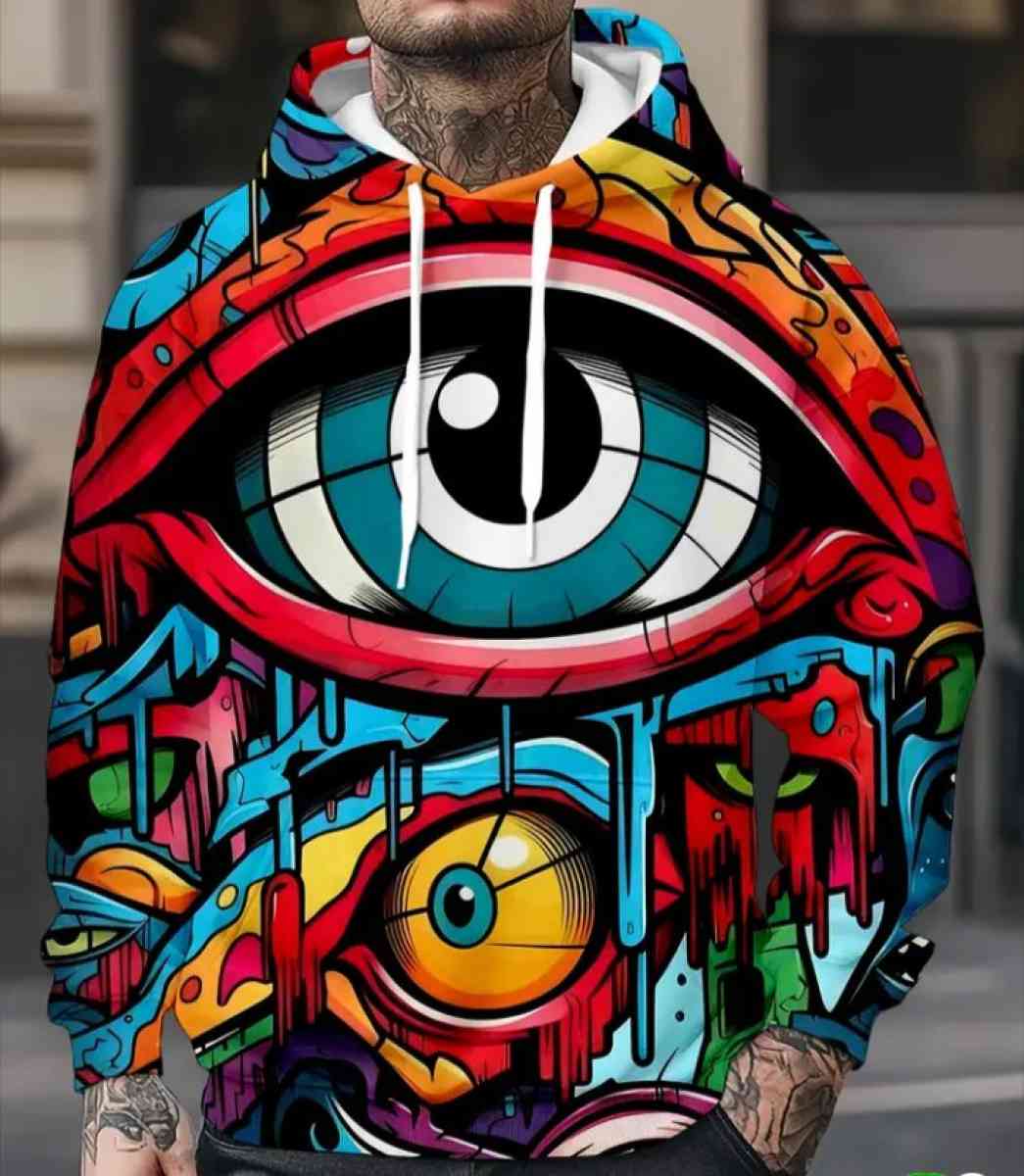 Colorful Graphic Eye Hoodie - Macon, Georgia - FleaMarketBay