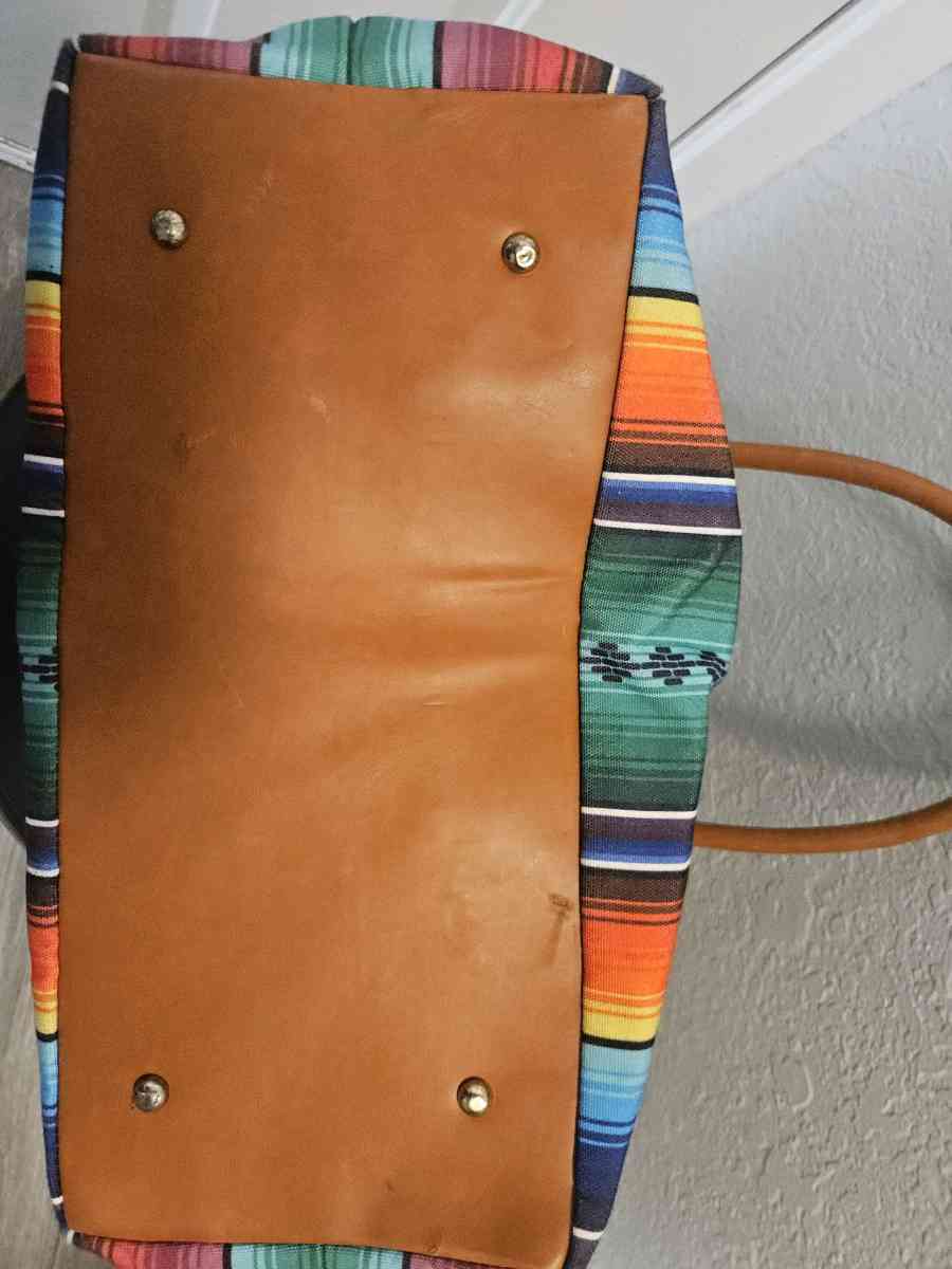 Aztec Multicolor Canvas Serape Tribal Tote Bag - Tulsa, Oklahoma - FleaMarketBay