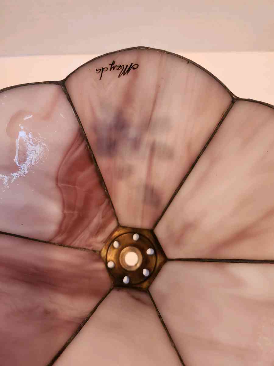 Meyda Tiffany Style Lamp With Handpainted Slag Glass Shade - Goshen, New York - FleaMarketBay