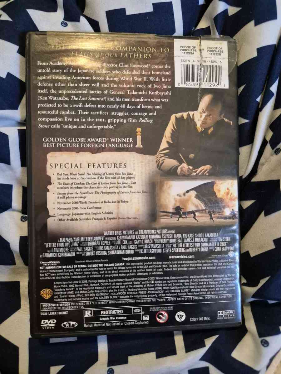 USED Letters From Iwo Jima DVD - New Baltimore, Michigan - FleaMarketBay