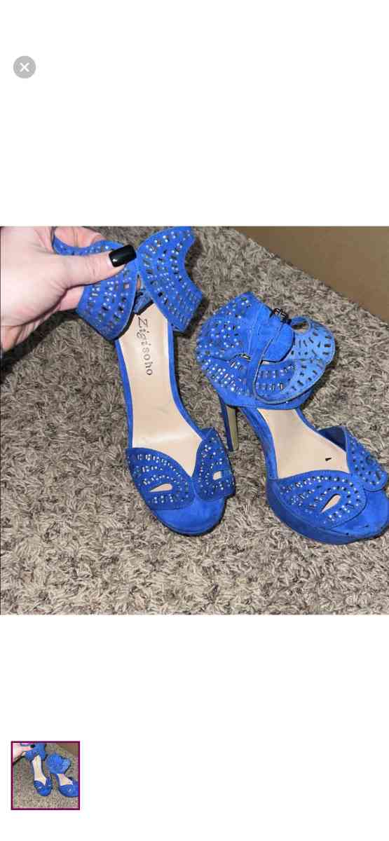 Zigi Soho Blue Suede Butterfly Heels - Lithia Springs, Georgia - FleaMarketBay