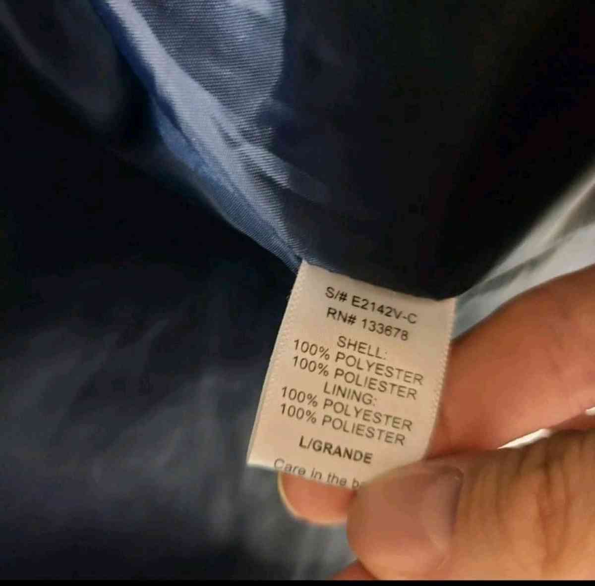 Love Tree Womens Large Blue Puffer Faux Fur Collar Jacket Ho - Morrisville, North Carolina - FleaMarketBay