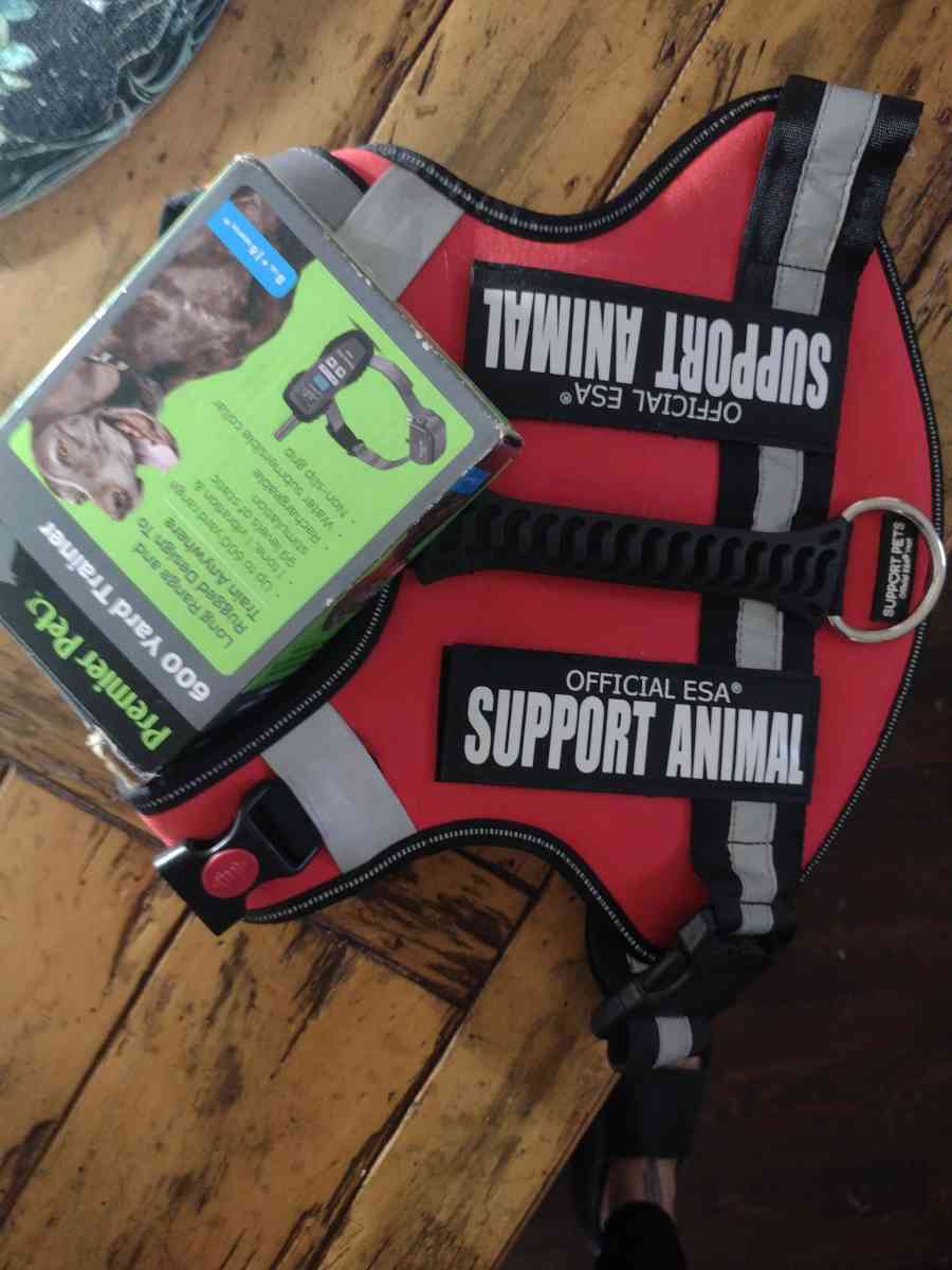 support animal vest and Dog training collar