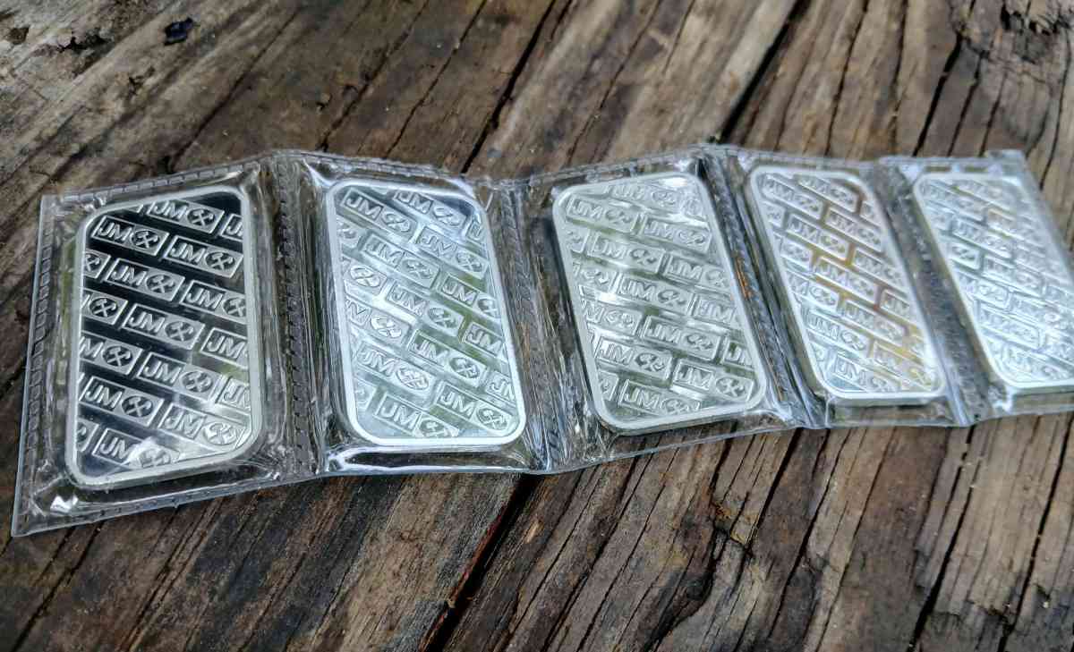 Lot of 5 1 Troy Ounce Johnson Matthey Siver Bars - Milton, Florida - FleaMarketBay