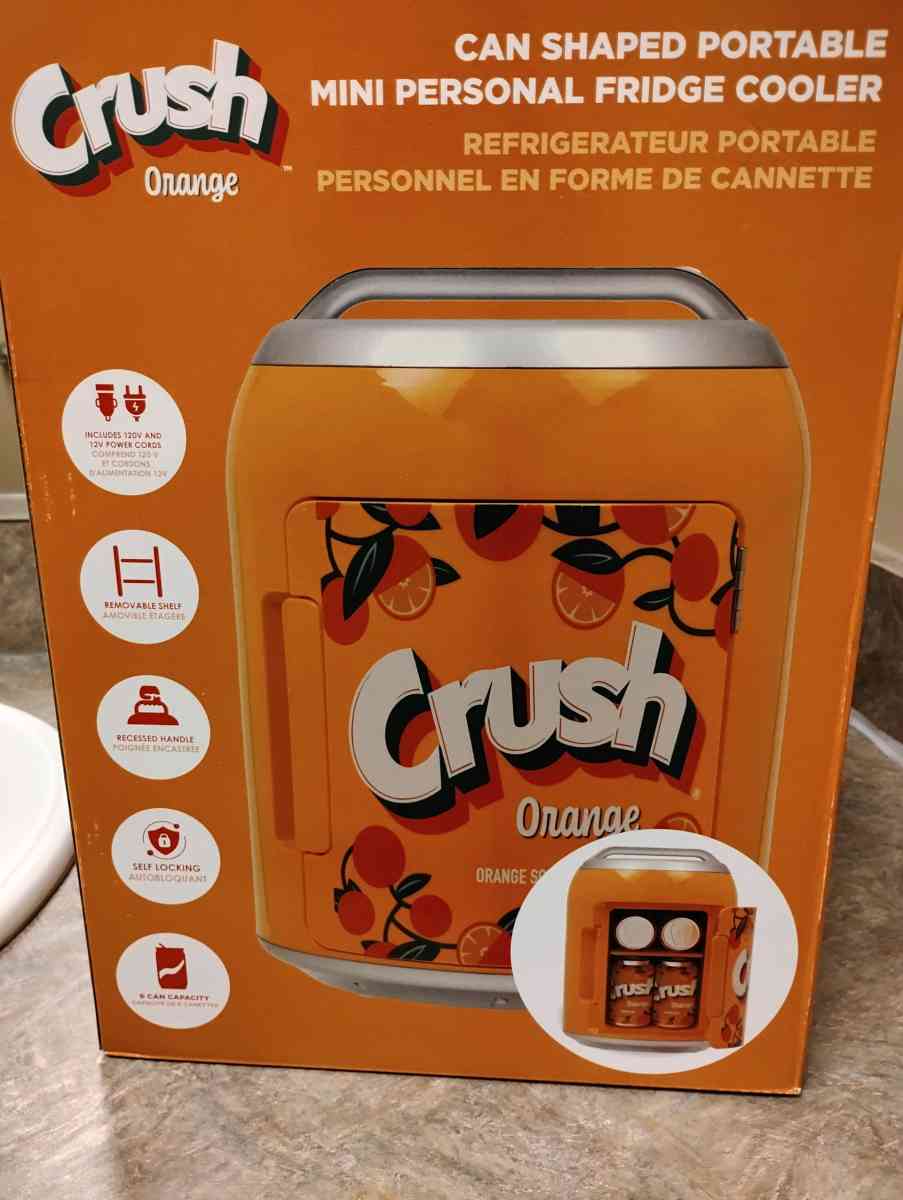 can shaped portable mini personal Fringe cooler crush orange - Addison, Michigan