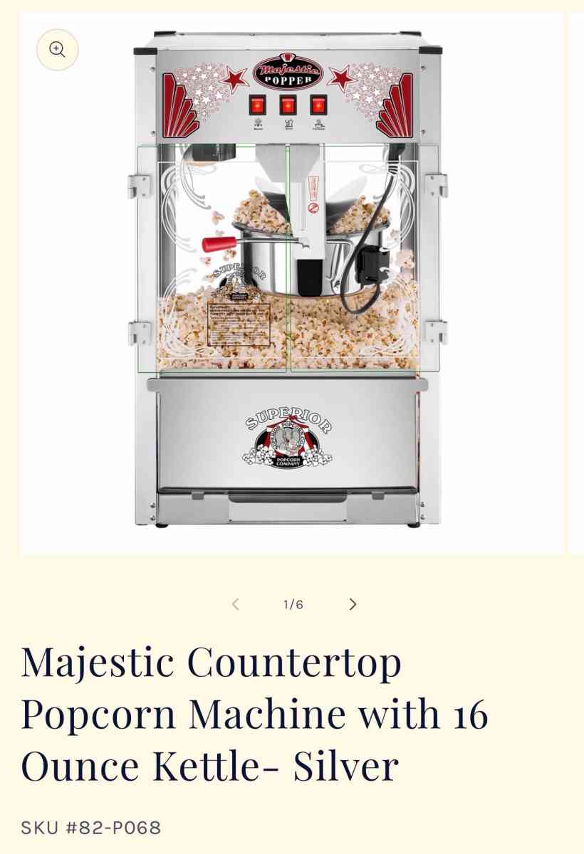 Majestic Popcorn Machine - Mentor, Ohio