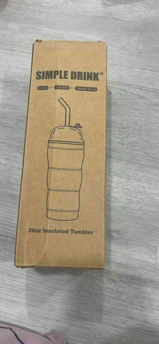 20Oz Insulated Tumbler With Straw And Lid