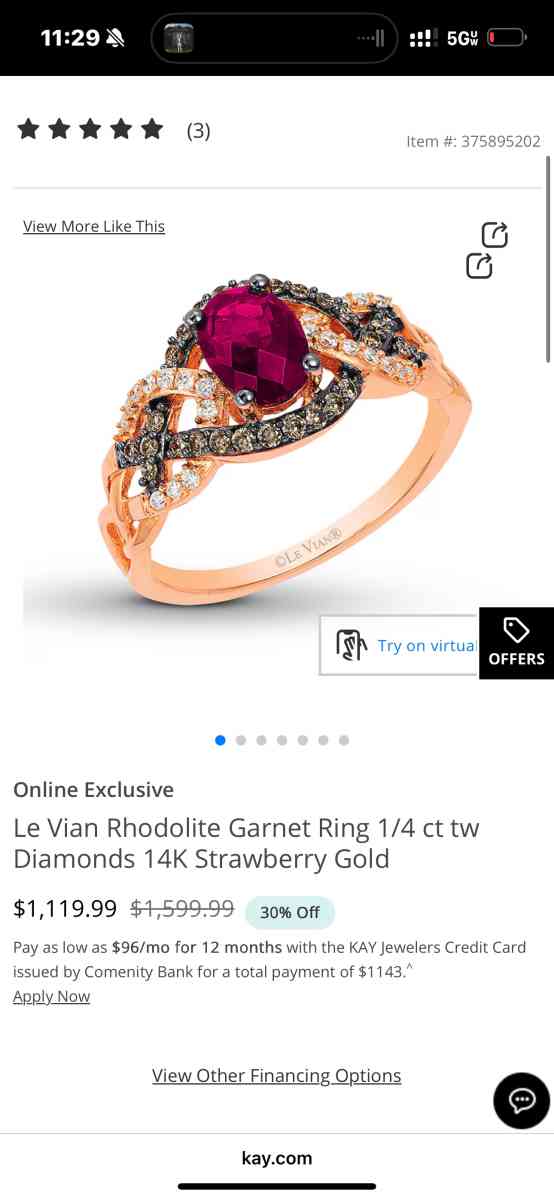 Le Vian Rhodolite Garnet Ring 14 ct twDiamonds 14K Strawberr - Kingsport, Tennessee - FleaMarketBay