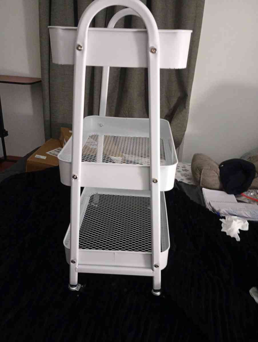 New 3 Tier Metal Rolling Rack WHITE color - Wichita, Kansas - FleaMarketBay