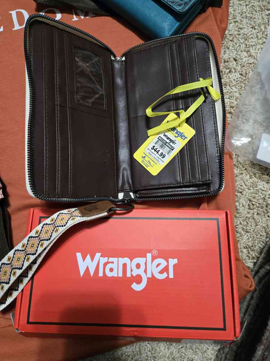 Wrangler Southwestern Art Print Wallet Coffee - Moran, Kansas - FleaMarketBay