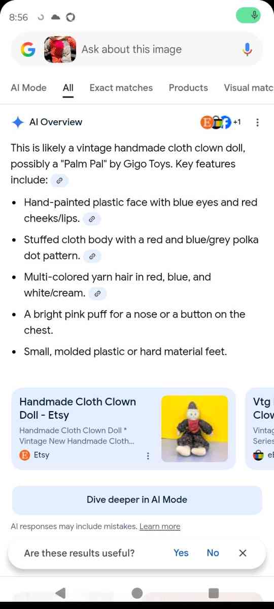 this is a vintage collectible clown doll cloth body vinyl he - New Braunfels, Texas - FleaMarketBay