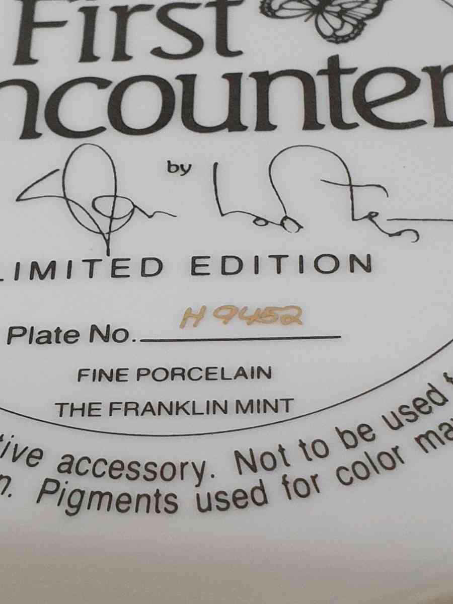 Franklin Mint First Encounter Glen Loates Tiger Porcelain Co - Toms River, New Jersey - FleaMarketBay