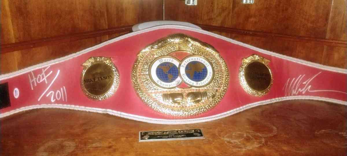 IBF Championship Belt signed by Mike Tyson 2011 Hall of Fame - Austin, Texas