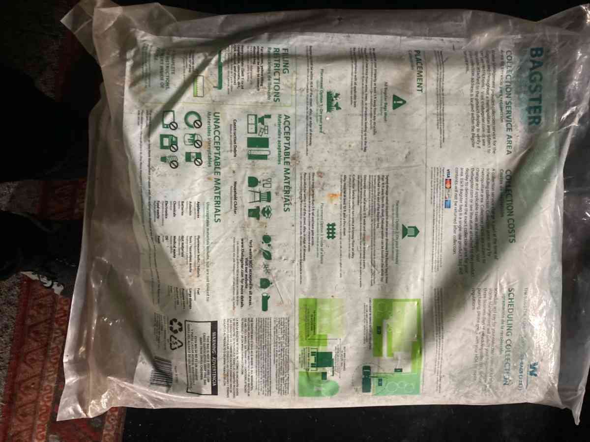 Bagster Dumpster in a Bag - Essington, Pennsylvania - FleaMarketBay
