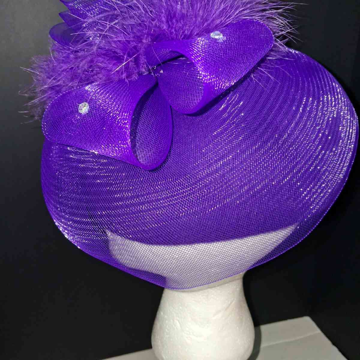 Woman Fancy formal hat worn once purple embellished - Bridge City, Texas - FleaMarketBay