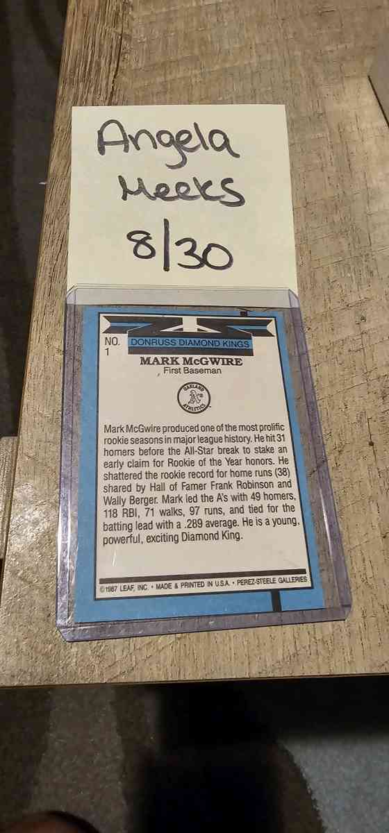 Mark McGwire Replica Signature Baseball w Card - Benson, North Carolina - FleaMarketBay