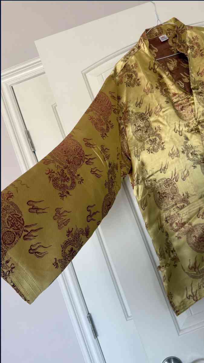 Chinese New Year Golden Dragon Jacket  Pants Set Size XXL WO - Los Angeles, California - FleaMarketBay