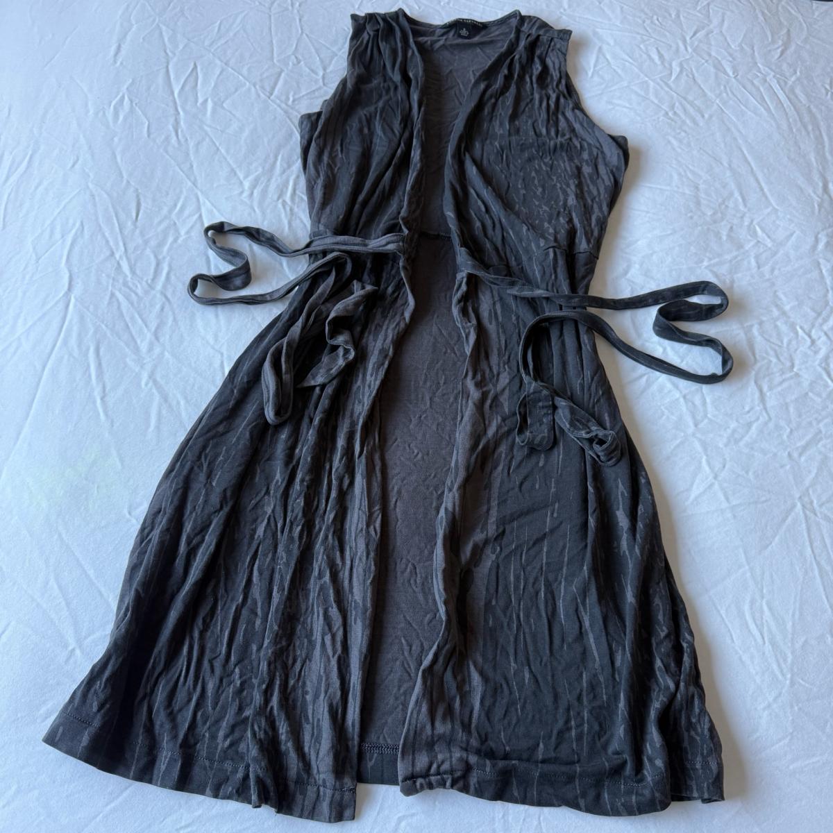 Banana Republic 70 Silk Sleeveless Long Duster Vest  Charcoa - Los Angeles, California - FleaMarketBay