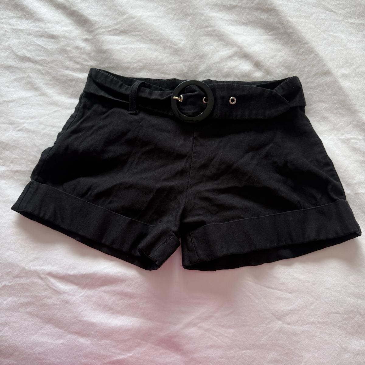 Black HighWaisted Belted Cuffed Shorts  Size Small  Chic Tai - Los Angeles, California - FleaMarketBay