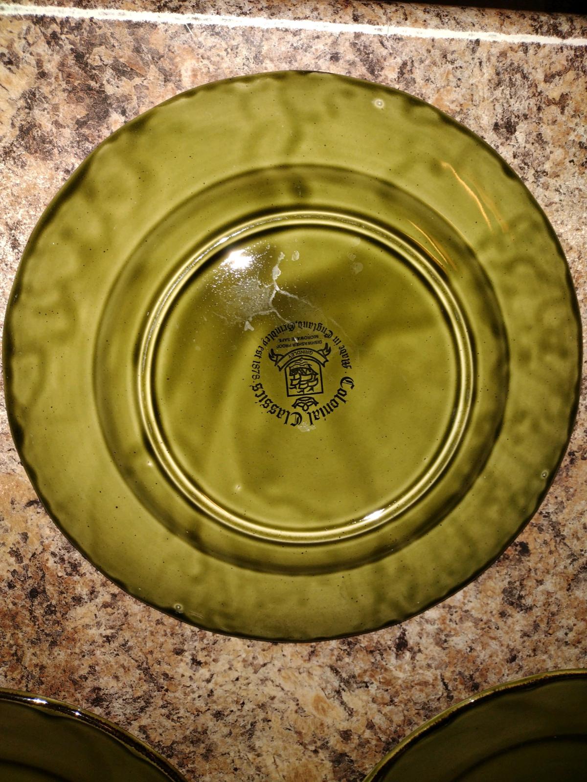 3 Grindley Colonial Classic Moss Green Dinner Plate - Corning, Arkansas - FleaMarketBay