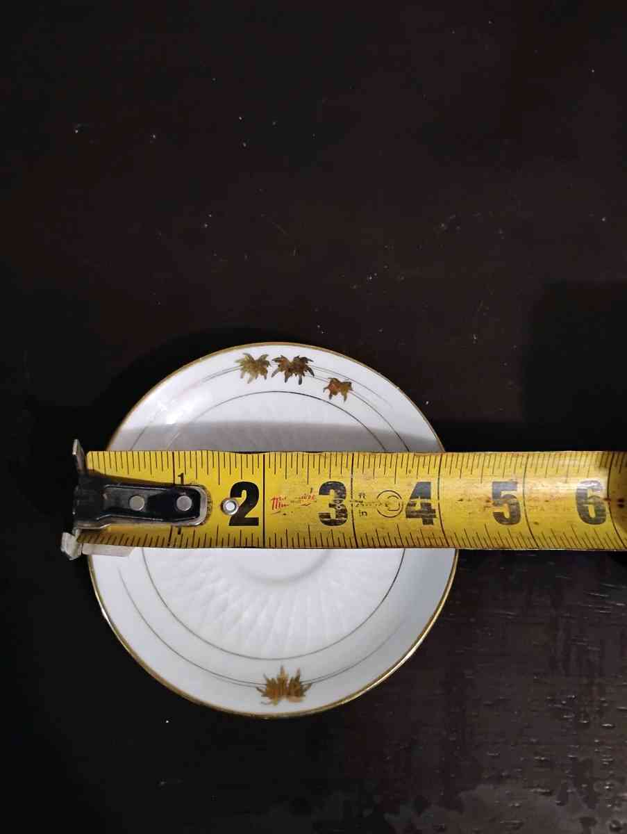 Set of 5 white with gold trim teacup saucers - Phenix City, Alabama - FleaMarketBay