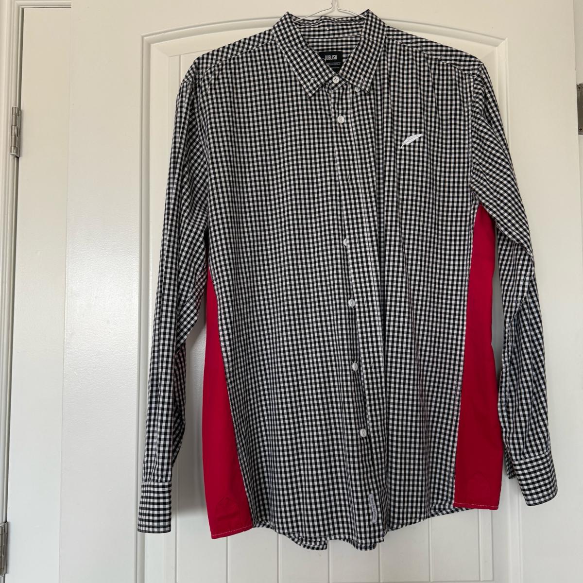 BRAND NEW XL Publish Black  White Gingham Shirt w Red Side P - Los Angeles, California