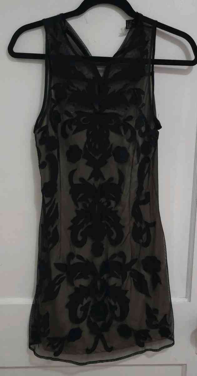 Black and Carmel brown sheer cocktail dress - Ardmore, Pennsylvania