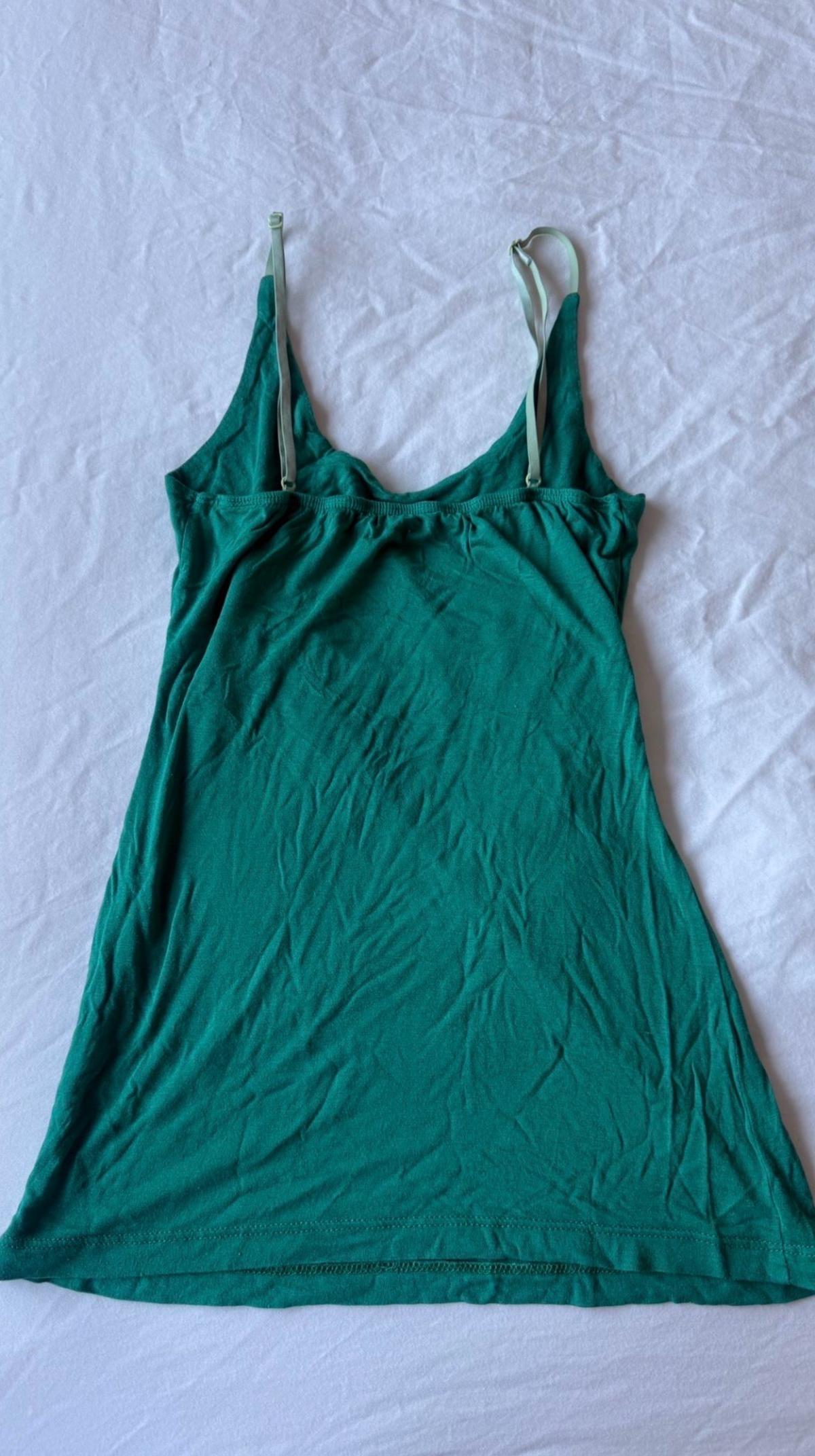 Embellished Teal Green Beaded Camisole Tank Top  Adjustable - Los Angeles, California - FleaMarketBay