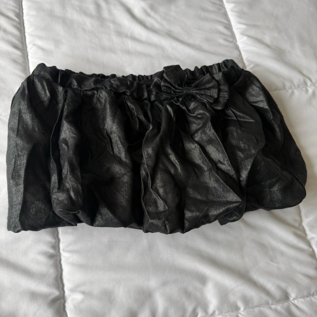 Poetry Black Shimmer Bubble Skort  Elastic Waist Metallic Sh - Los Angeles, California - FleaMarketBay