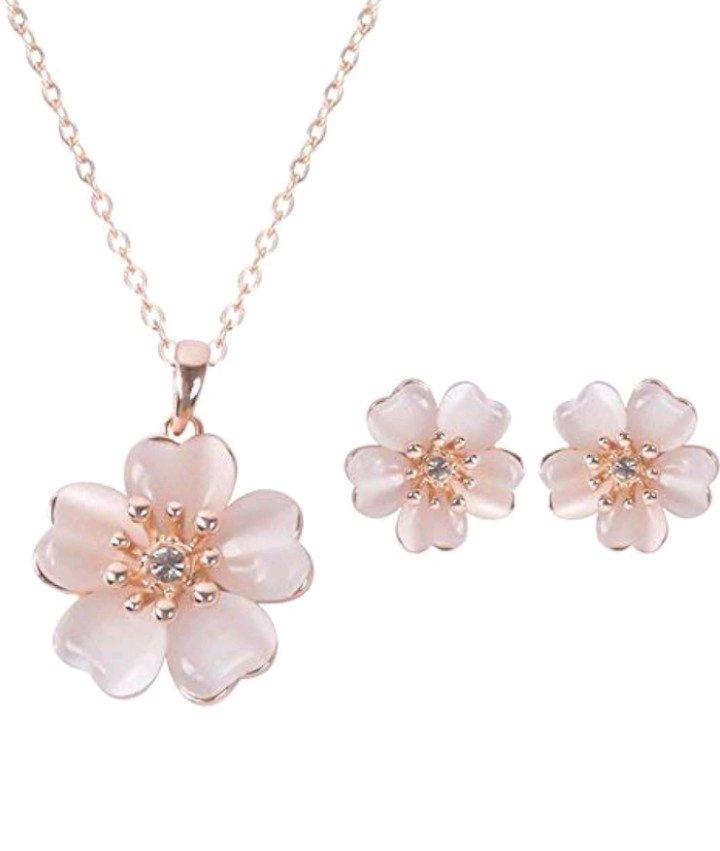 Flowers Necklace and Earrings Set - Hartford, Alabama