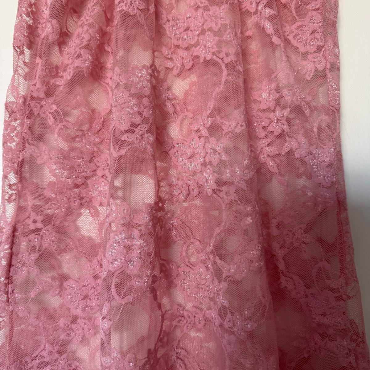 Sheer Dusty Rose Lace Racerback Tank Top  Romantic Boho - Los Angeles, California - FleaMarketBay