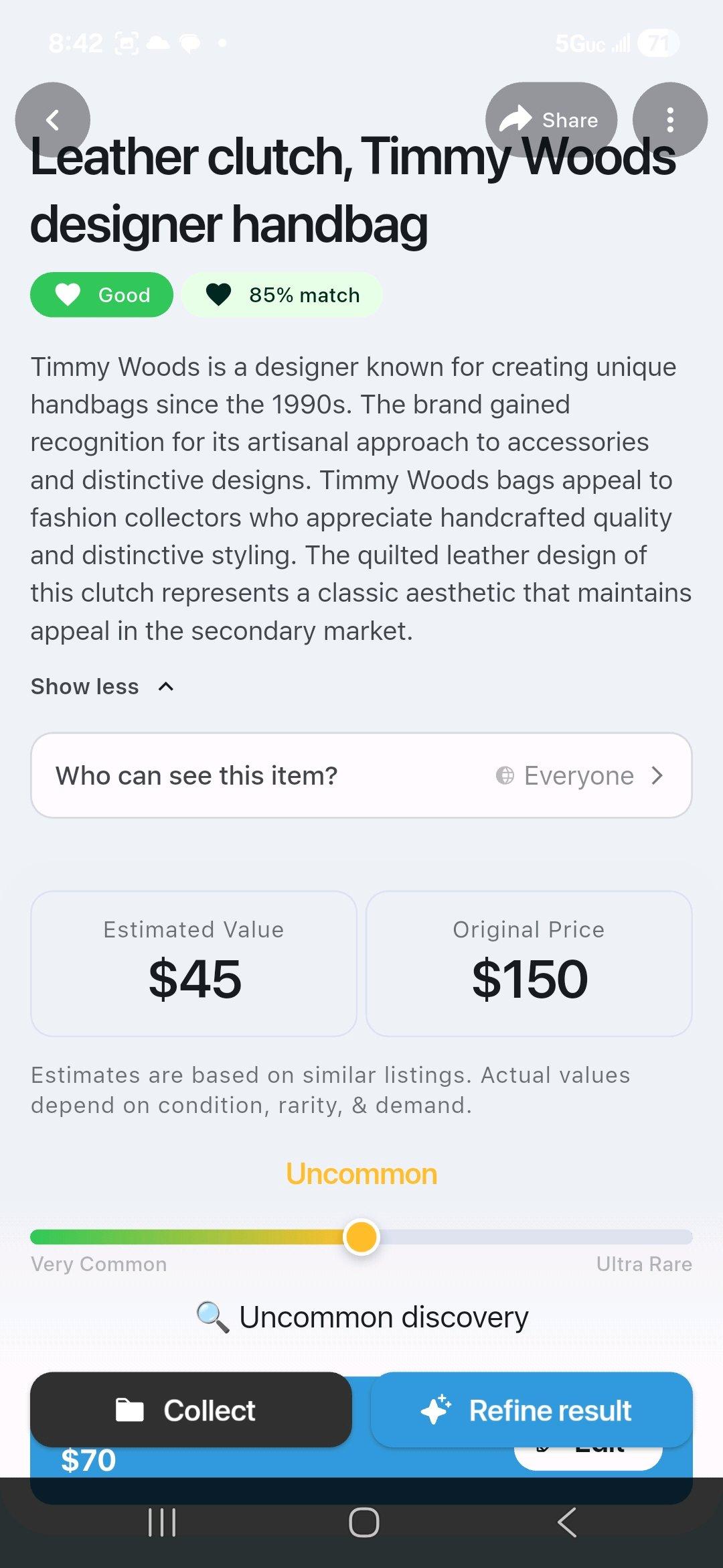 Timmy Woods Leather Clutch Handbsg - Phoenix, Arizona - FleaMarketBay