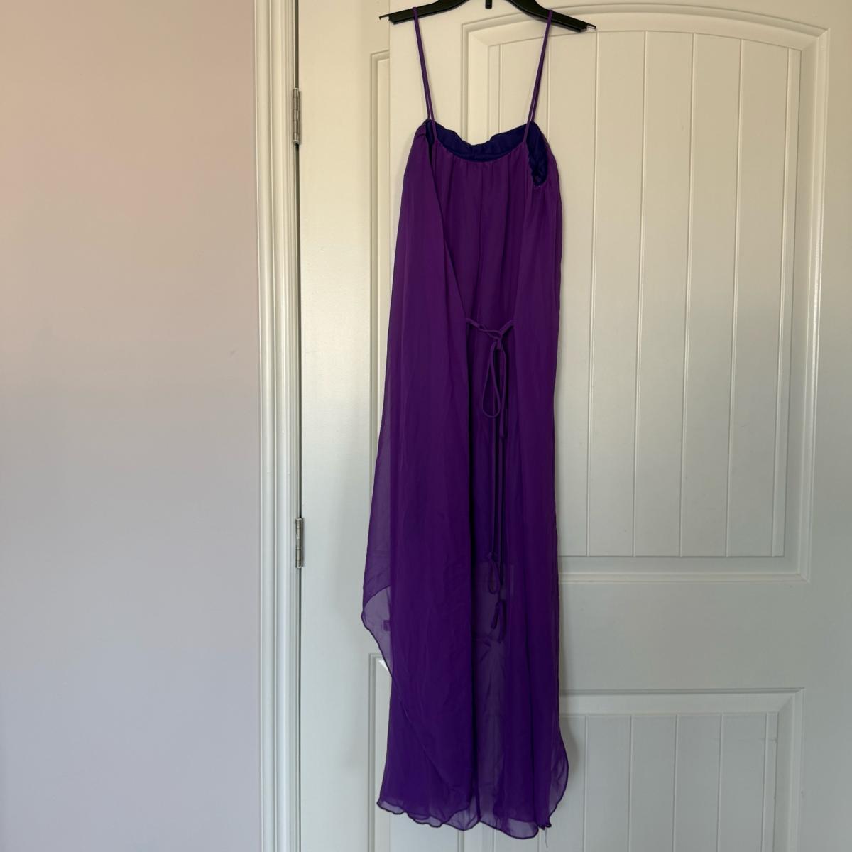 Flowing Purple HighLow Chiffon Maxi Dress  Elegant  Etherea - Los Angeles, California - FleaMarketBay