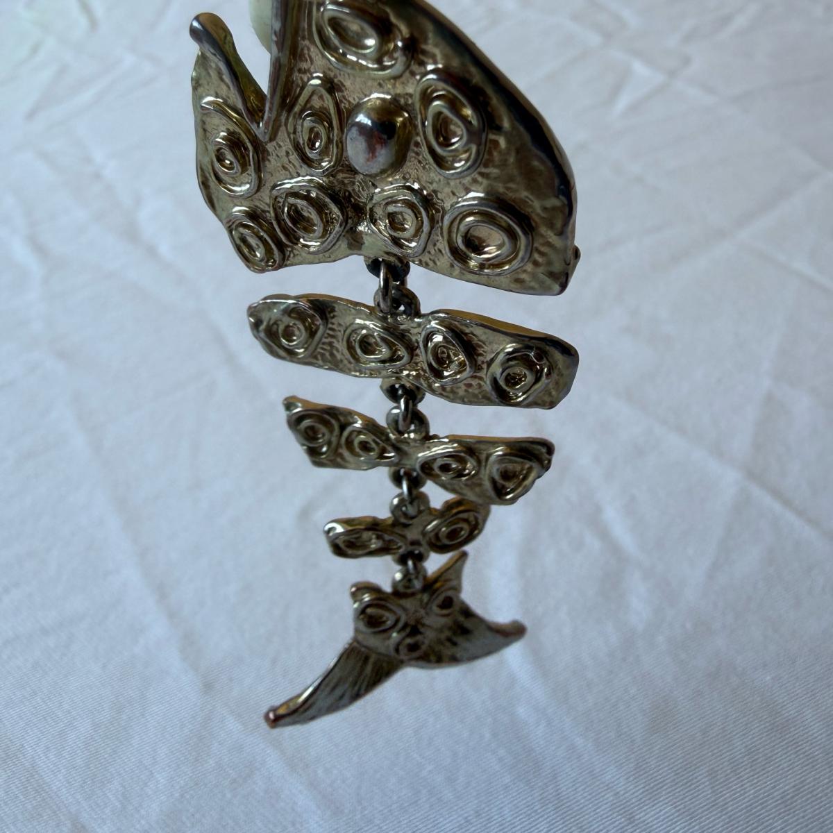 Vintage 1980s Gold Tone Sculptural Statement Earrings  Bold - Los Angeles, California - FleaMarketBay