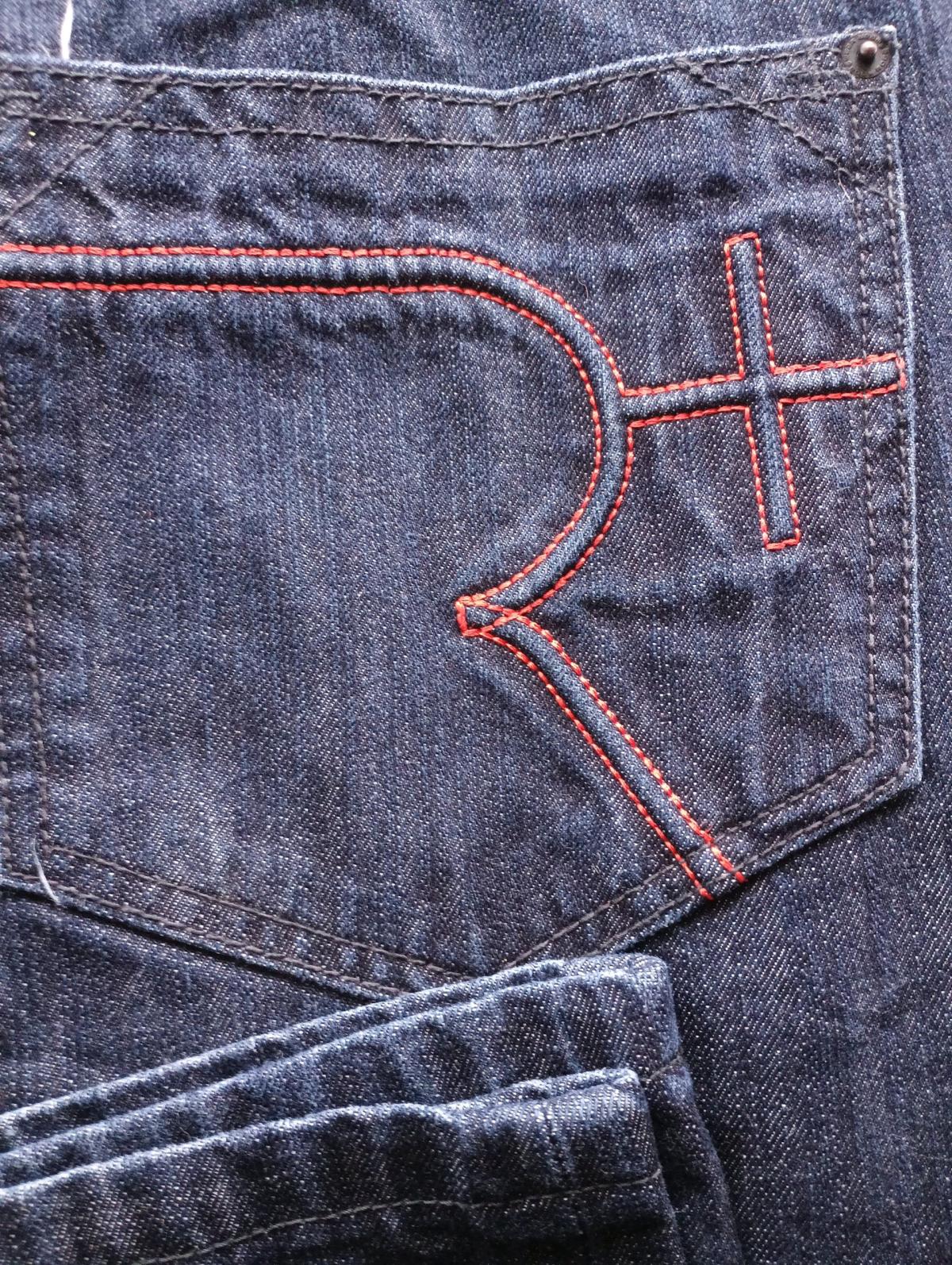 Y2k Rocawear Jeans Embroidered Pocket Baggy Wide Leg Size 38 - Columbus, Mississippi - FleaMarketBay