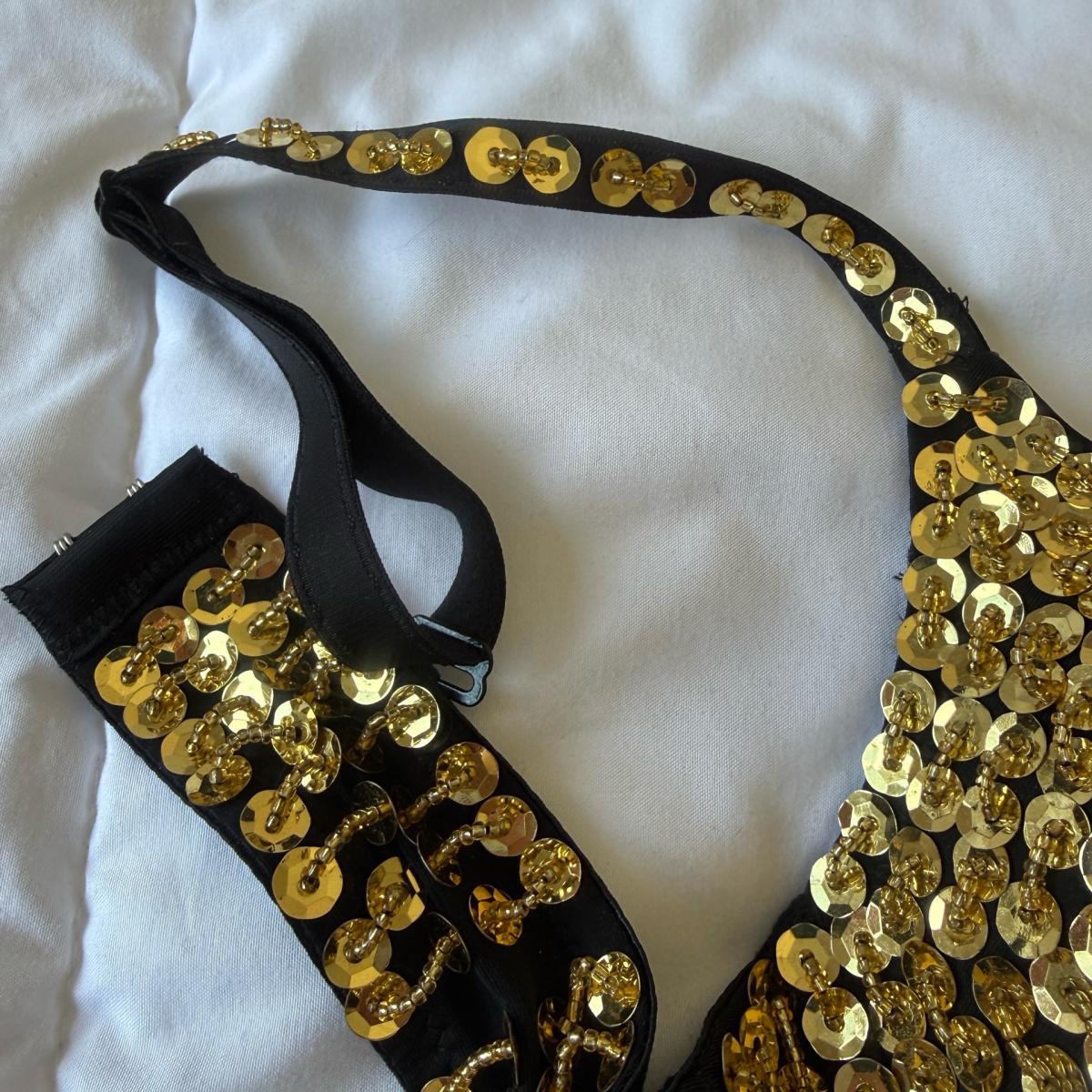 Brand HandEmbellished Gold Sequin Performance Bra  Showgirl - Los Angeles, California - FleaMarketBay