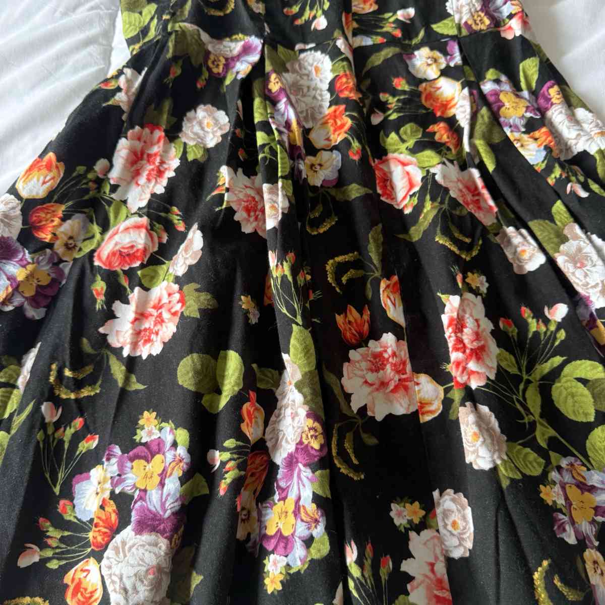 Sugarmint Strapless Black Floral Fit  Flare Dress  BuiltIn P - Los Angeles, California - FleaMarketBay