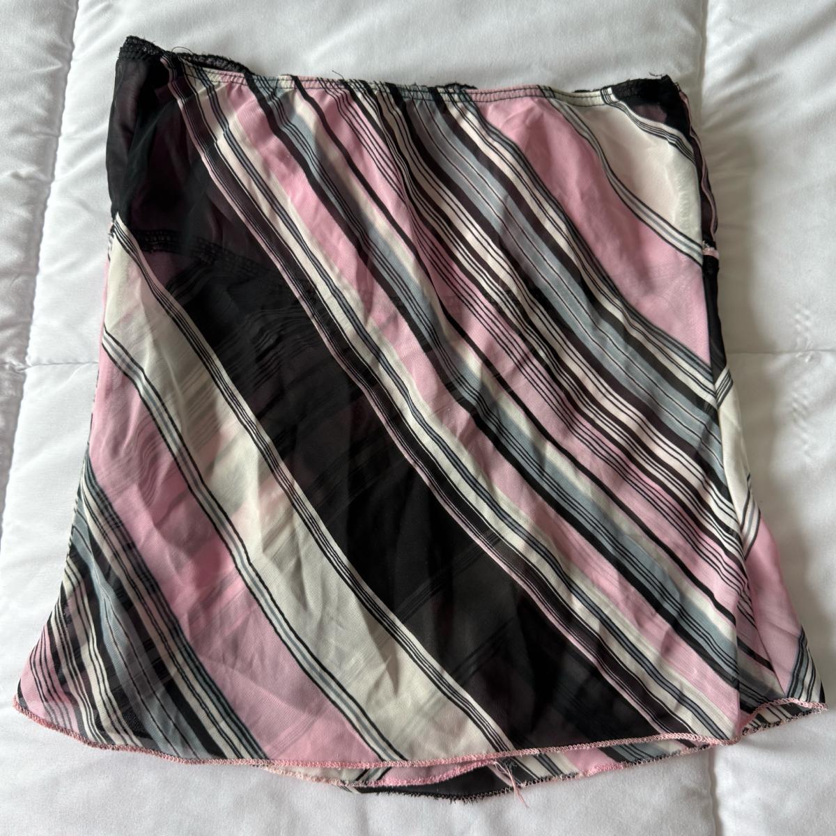 Blush  Black Sheer Striped LaceTrim Strapless Top  Size Smal - Los Angeles, California - FleaMarketBay