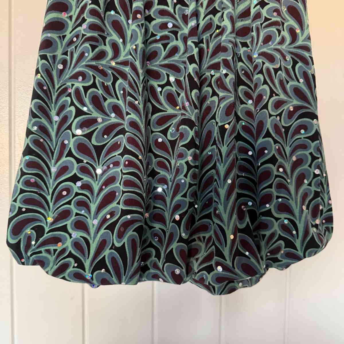 Strapless Teal  Black Sparkle Cocktail Dress with Satin Wais - Los Angeles, California - FleaMarketBay