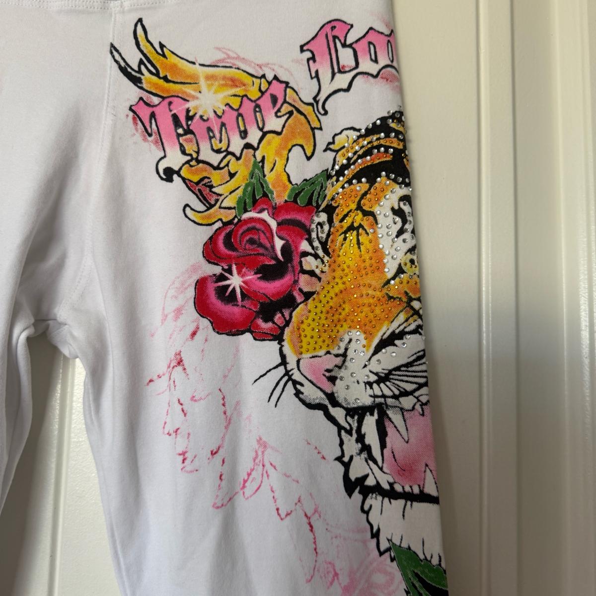 Brand New Y2K TattooInspired White Flare Pants  Rhinestone - Adelanto, California - FleaMarketBay