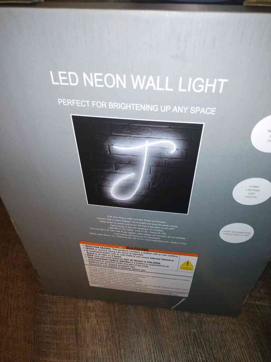 a neon light up j sign  brand new - Collinsville, Illinois - FleaMarketBay