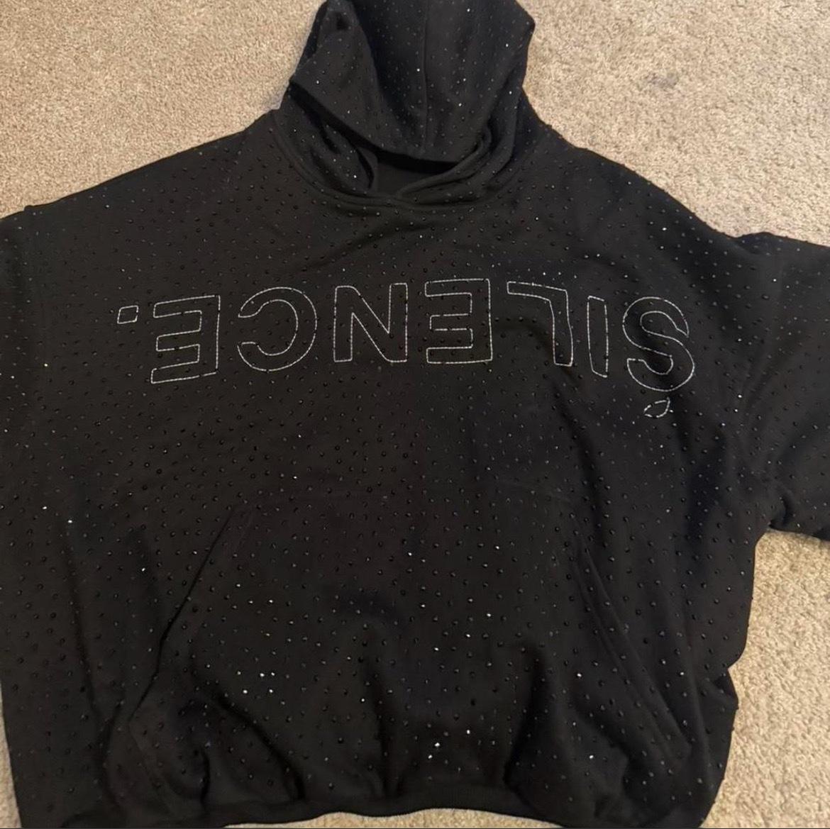 silence by onyx onyx vvs rhinestone hoodie in black - Plano, Texas - FleaMarketBay