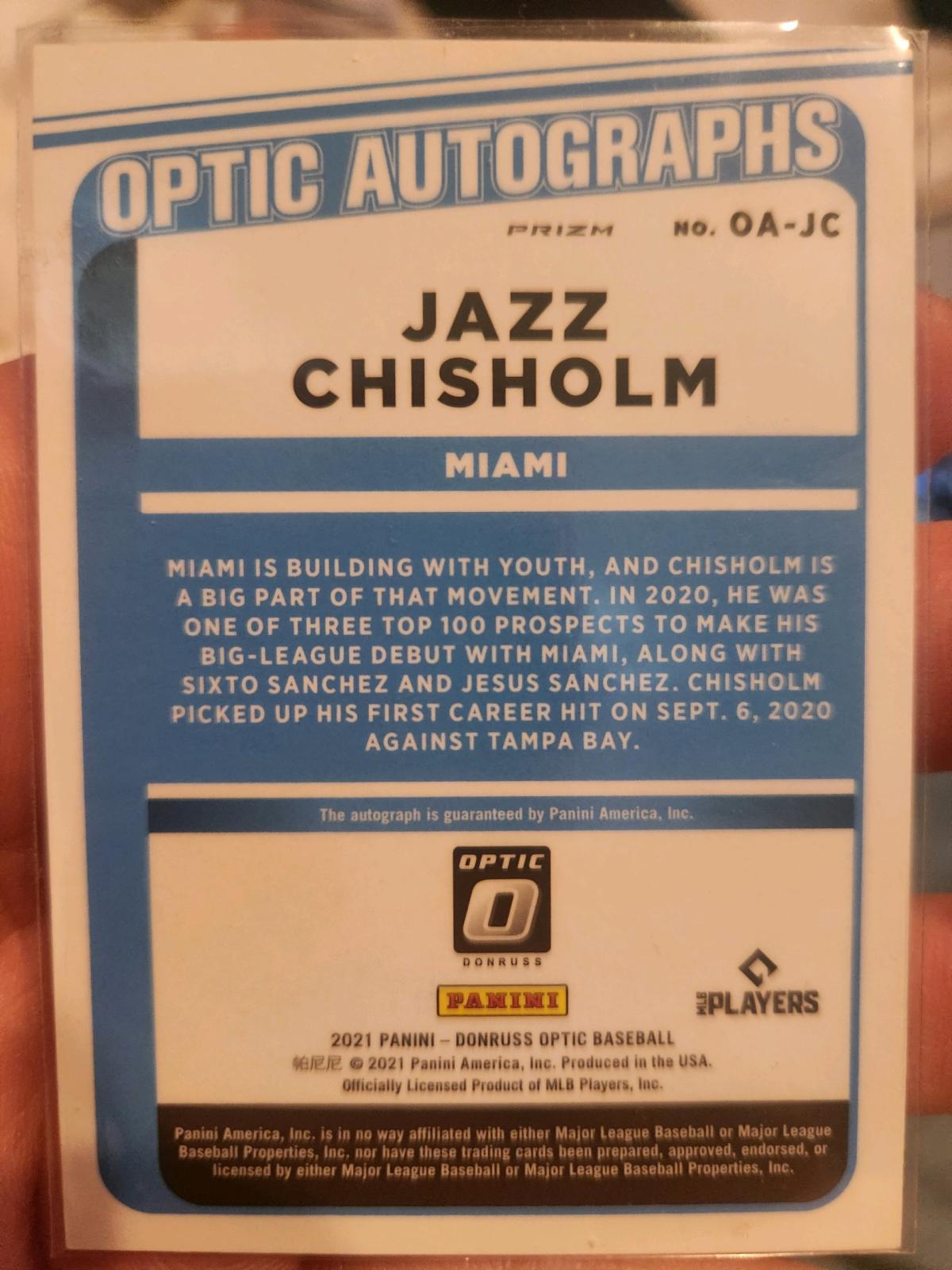 2021 Donruss Optic Jazz Chisholm - Joplin, Missouri - FleaMarketBay