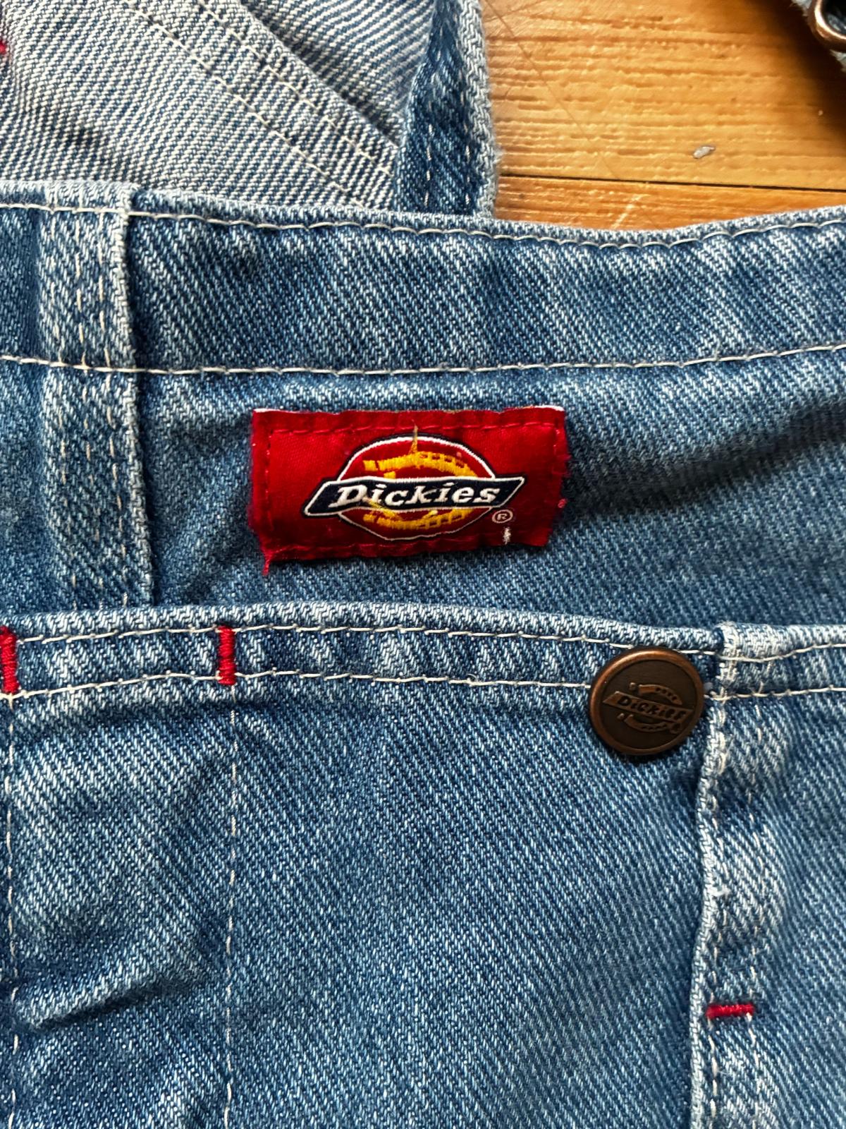 Dickies Mens Denim Bib Overalls Blue Workwear Cotton Size 38 - Raleigh, North Carolina - FleaMarketBay