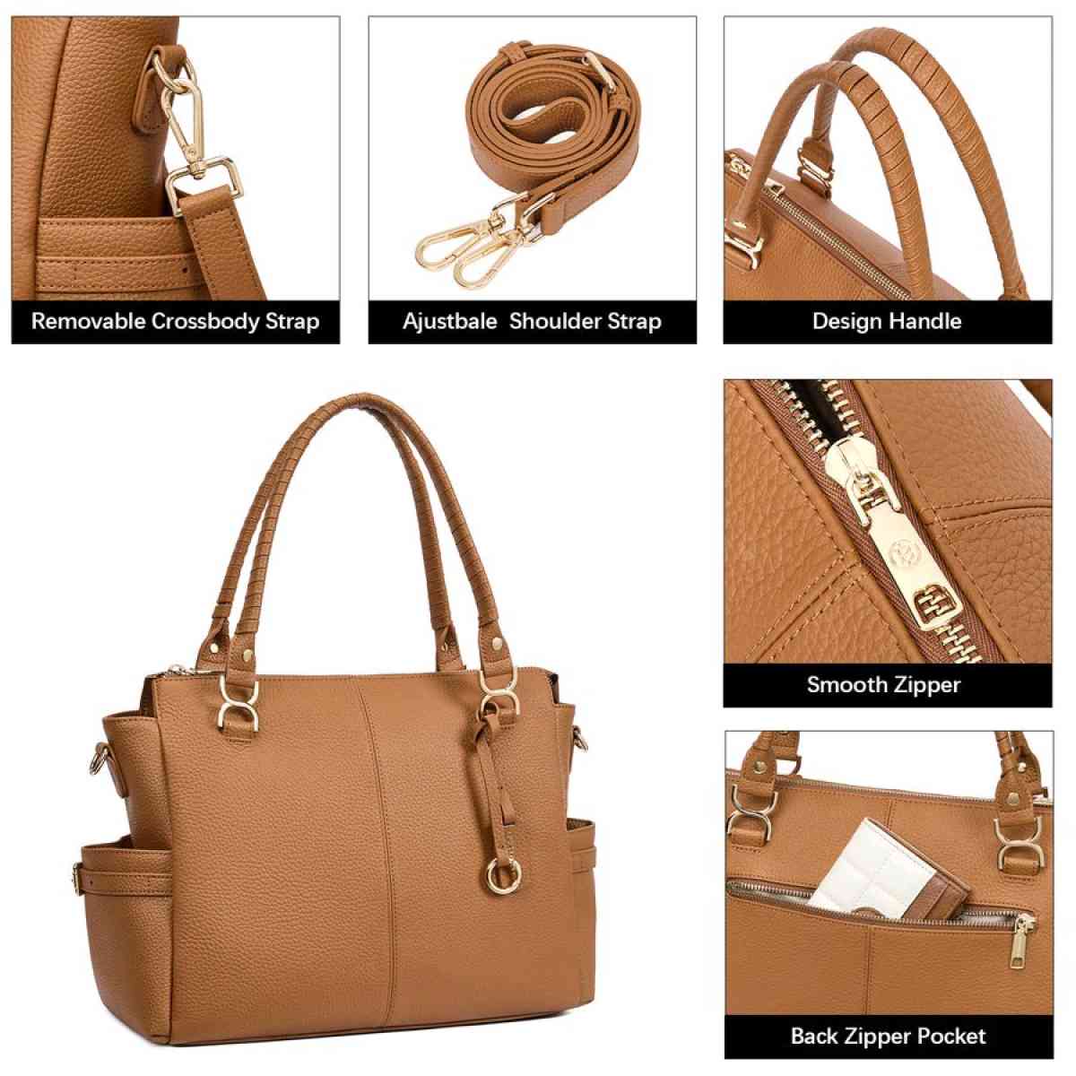 Nevin Genuine Pebbled Leather Everyday Carryall Tote - Charlotte, North Carolina - FleaMarketBay